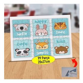 47655444 Konuşan Sevimli Hayvanlar 99 Parça Puzzle Yapboz Tablo