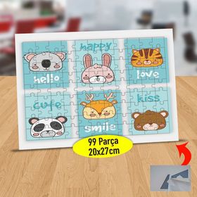 47655444 Konuşan Sevimli Hayvanlar 99 Parça Puzzle Yapboz Tablo