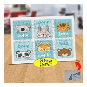 47655444 Konuşan Sevimli Hayvanlar 99 Parça Puzzle Yapboz Tablo