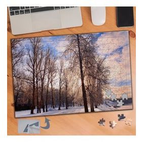 477 Kuru Dallı Ağaçlar Kar Doğa 240 Parça Puzzle Yapboz Tablo