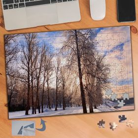 477 Kuru Dallı Ağaçlar Kar Doğa 240 Parça Puzzle Yapboz Tablo