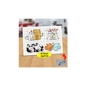 47752497 Aşk Dolu Tatlı Hayvanlar 99 Parça Puzzle Yapboz Tablo