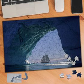 478 Buzul Mağara Okyanus Gemi 240 Parça Puzzle Yapboz Tablo