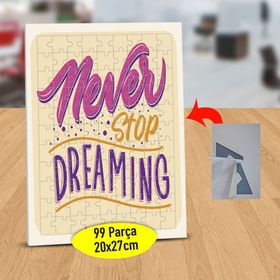 47843083 Never Stop Dreaming Yazılı 99 Parça Puzzle Yapboz Tablo