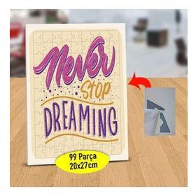 47843083 Never Stop Dreaming Yazılı 99 Parça Puzzle Yapboz Tablo