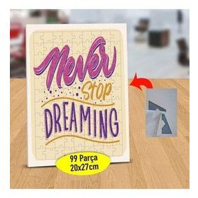 47843083 Never Stop Dreaming Yazılı 99 Parça Puzzle Yapboz Tablo