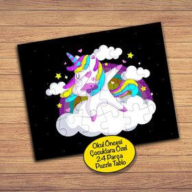 47856332 Bulutta Dabbicorn 24 Parça Çocuklara Özel Yapboz Tablo