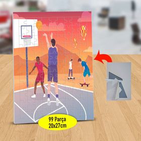 47868156 Basketbol Oynayan Gençler 99 Parça Puzzle Yapboz Tablo
