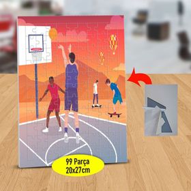 47868156 Basketbol Oynayan Gençler 99 Parça Puzzle Yapboz Tablo