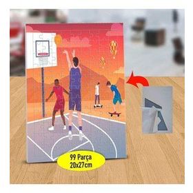 47868156 Basketbol Oynayan Gençler 99 Parça Puzzle Yapboz Tablo