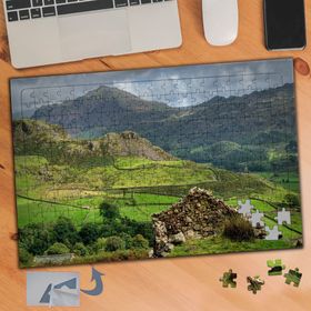 479 Yeşil Dağlar Doğal Manzara 240 Parça Puzzle Yapboz Tablo
