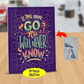 48100855 If You Never Go Yazılı 99 Parça Puzzle Yapboz Tablo