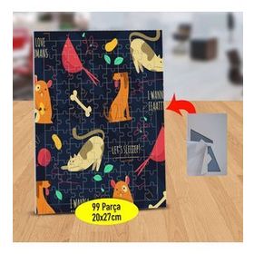 48126115 Sevimli Kedi Köpek Ve Kuş 99 Parça Puzzle Yapboz Tablo