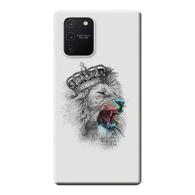 486 Samsung Galaxy S10 Lite SM-G770F Karakalem Aslan Baskılı Silikon Kılıf