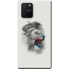486 Samsung Galaxy S10 Lite SM-G770F Karakalem Aslan Baskılı Silikon Kılıf