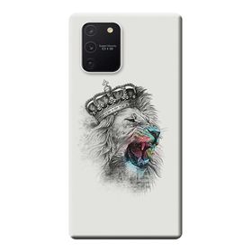 486 Samsung Galaxy S10 Lite SM-G770F Karakalem Aslan Baskılı Silikon Kılıf
