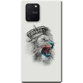 486 Samsung Galaxy S10 Lite SM-G770F Karakalem Aslan Baskılı Silikon Kılıf