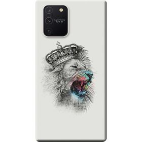 486 Samsung Galaxy S10 Lite SM-G770F Karakalem Aslan Baskılı Silikon Kılıf