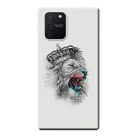 486 Samsung Galaxy S10 Lite SM-G770F Karakalem Aslan Baskılı Silikon Kılıf