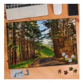 488 Ağaçlı Kumlu Yol Doğa 240 Parça Puzzle Yapboz Tablo
