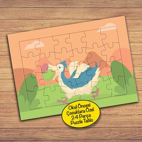 48PZ Ormandaki Sevimli Kuş Çocuklara Özel Puzzle Yapboz Tablo