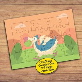 48PZ Ormandaki Sevimli Kuş Çocuklara Özel Puzzle Yapboz Tablo