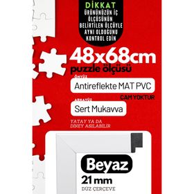 48x68 Beyaz Pvcli Postersiz Puzzle Çerçeve