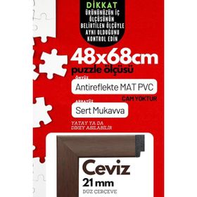 48x68 Ceviz Pvcli Postersiz Puzzle Çerçevesi