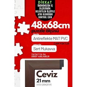 48x68 Ceviz Pvcli Postersiz Puzzle Çerçevesi