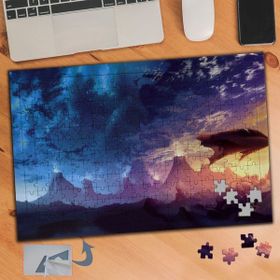 491 Galaktik Gökyüzü Yanar Dağlar 240 Parça Puzzle Yapboz Tablo
