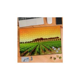 492 Turuncu Gökyüzü Tarla Doğa 240 Parça Puzzle Yapboz Tablo
