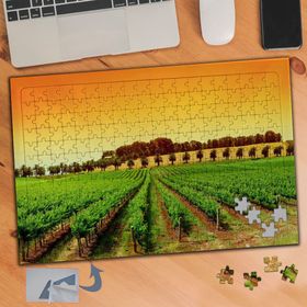 492 Turuncu Gökyüzü Tarla Doğa 240 Parça Puzzle Yapboz Tablo