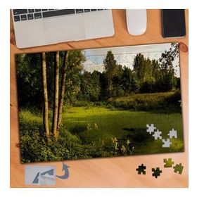 494 Yeşil Göl Orman Yolu Doğa 240 Parça Puzzle Yapboz Tablo