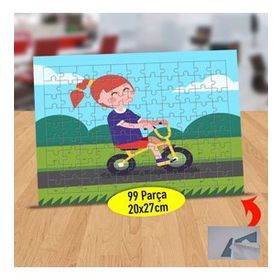 499 Bisiklet Süren Mutlu Çocuk 99 Parça Puzzle Yapboz Tablo