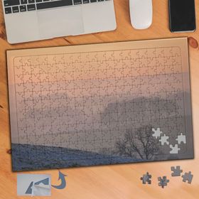 499 Sisli Gökyüzü Kuru Ağaçlar 240 Parça Puzzle Yapboz Tablo