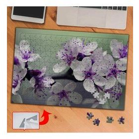 4A5FBB Petunya Beyaz Mor Çiçek 240 Parça Puzzle Yapboz Tablo