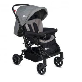 4Baby Olympus Siyah Çift Yönlü Gri Bebek Arabası