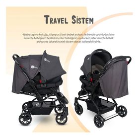 4Baby Olympus Siyah Travel Sistem Antrasit Bebek Arabası
