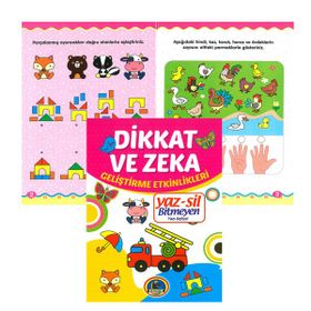 4E 4E Defter Yaz-Sil Dikkat ve Zeka Geliştirme Etkinlikleri - Karatay Yayınevi