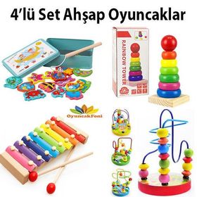 4'in 1 Set Eğitici Ahşap Oyuncaklar