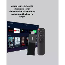4K Ultra Hd Android Tv Stick Tak Çalıştır Akıllı Tv Cihazı
