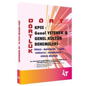 4T Yayınları - KPSS B Dört Dörtlük Denemeleri