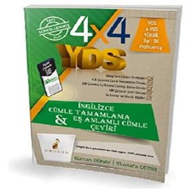 4x4 YDS Cümle Tamamlama Çeviri ve Eş Anlamlı Cümle 1. Kitap-Pelikan Yayınları