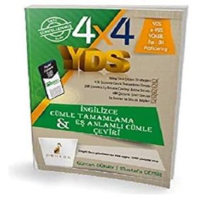 4x4 YDS Cümle Tamamlama Çeviri ve Eş Anlamlı Cümle 1. Kitap-Pelikan Yayınları