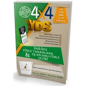 4x4 YDS Cümle Tamamlama Çeviri ve Eş Anlamlı Cümle 1. Kitap-Pelikan Yayınları