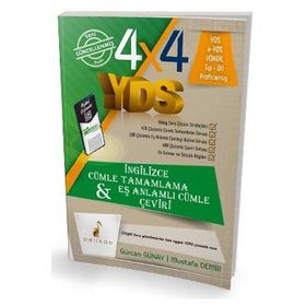 4x4 YDS Cümle Tamamlama Çeviri ve Eş Anlamlı Cümle 1. Kitap-Pelikan Yayınları