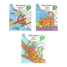 5-6 Yaş Akıllı Boyama Kitap Seti 3 Kitap - Uçanbalık Yayınları