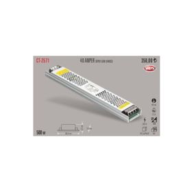 5 ADET CT 2571 Cata 40A Şerit Led Trafosu Süper Silim Kasa 500w