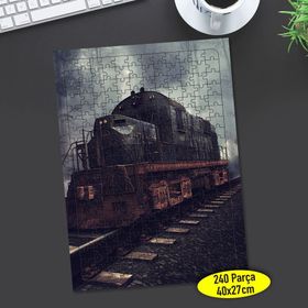 5 Eski Tren Garı Nostalji Demir Yolu 240 Parça Puzzle Yapboz