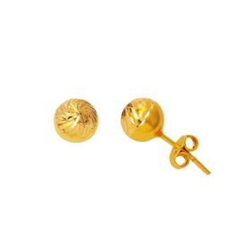 5 mm Vidalı 22 Ayar Top Altın Küpe
